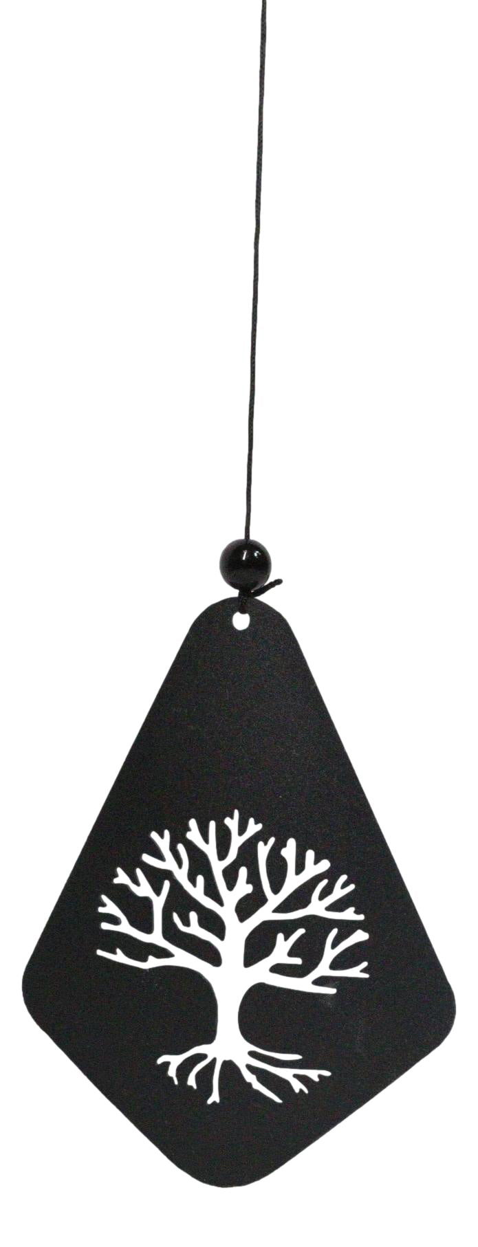 Celtic Tree Of Life Cylindrical Steel Metal Filigree Hanging Solar Wind Chime