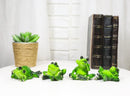 Set of 4 Whimsical Green Pond Frogs in Multiple Poses Decorative Figurines