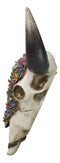 Rustic Southwest Bull Cow Skull With Floral Cactus Succulents Wall Decor Plaque
