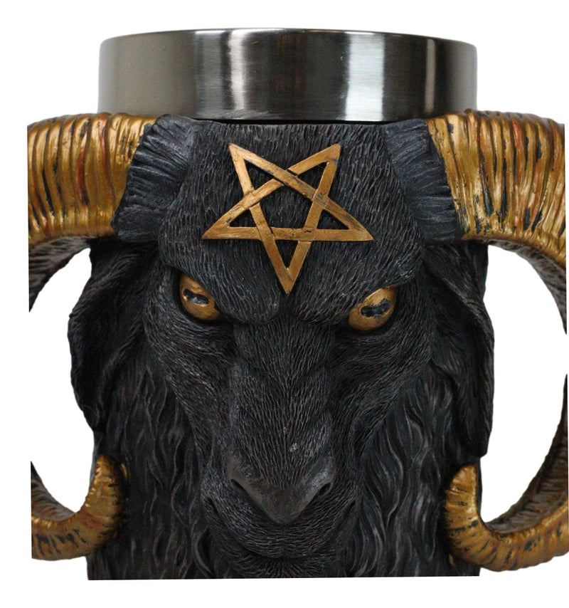 Wicca Occult Sigil Of Baphomet Pentagram Ram Horned Sabbatic Goat Mug 13Oz
