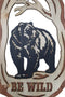 Rustic Western Be Wild Black Bear Forest Tree Ring MDF Wood Cutout Wall Decor