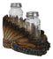 Southwest Native Indian Chief Headdress Roach Salt And Pepper Shakers And Holder
