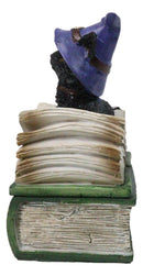 Mystical Black Cat with Witch Hat On Green Book of Spells Small Trinket Box