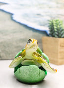 Green Nautical Marine Sea Turtle Hatchling Emerging Out of Egg Mini Figurine