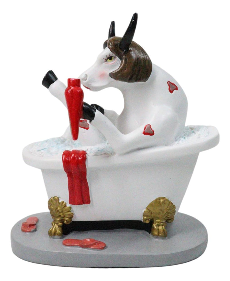 Cow Parade Victorian Bathtub Hot Scene Amore Pin Up Cow Collector's Figurine