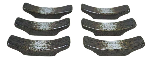 Pack Of 6 Charcoal Grey Hakumu Collection Porcelain Chopsticks Hashioki Rest