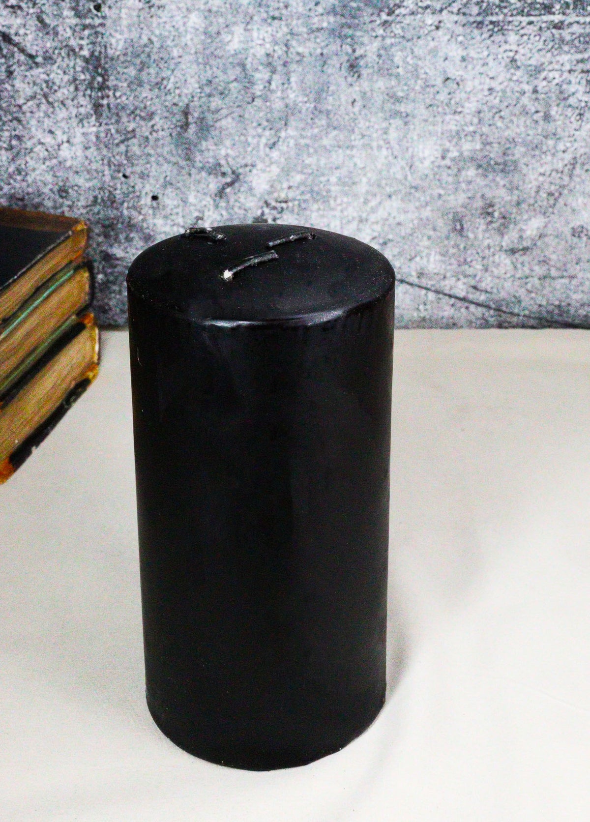 Apothecary Wicca Witchcraft Vampire Tears Black Scented Pillar Candle 6"H