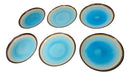 Pack Of 6 Blue Sky Aozora Kannyu Wavy Round Pasta Entree Dinner Plates 9.5"D