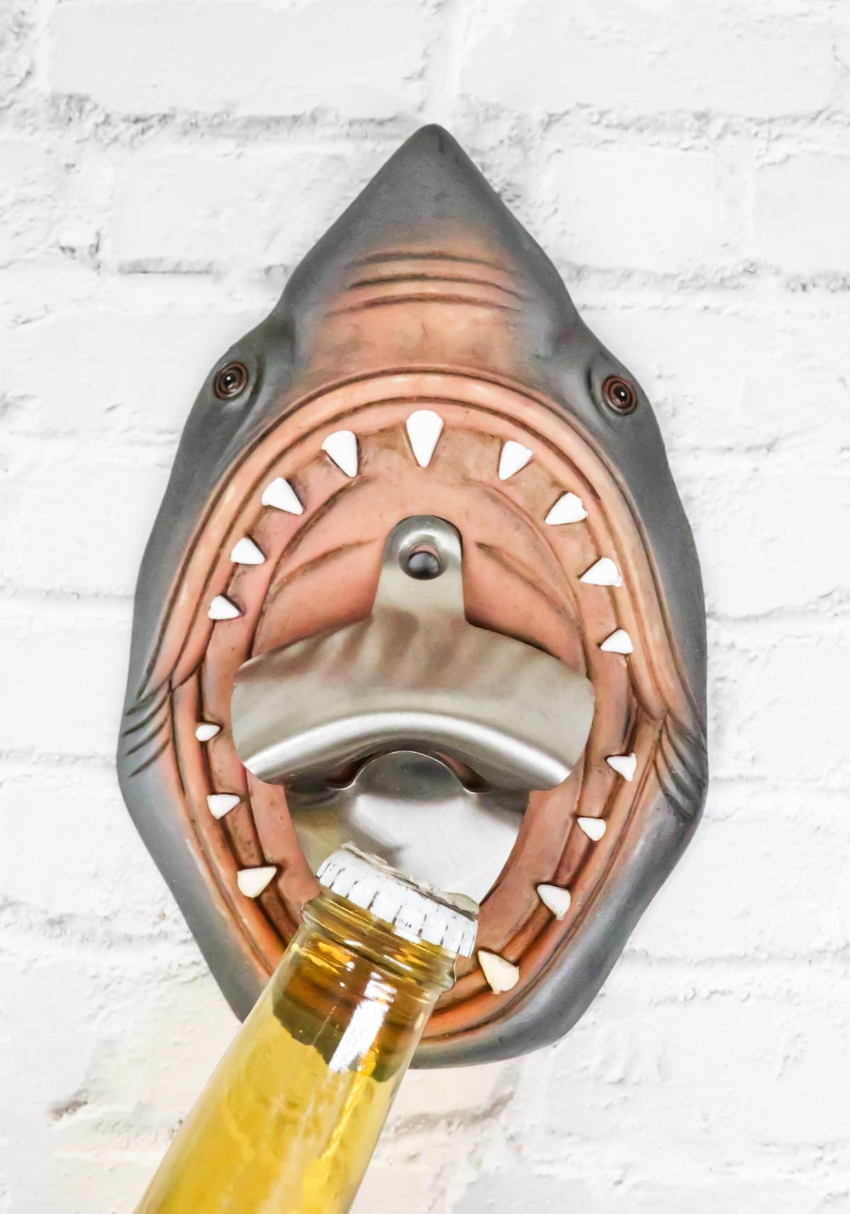 Set Of 2 Nautical Sea Great White Shark Jaws Wall Soda Beer Bottle Cap Openers