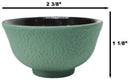 Soft Green Textured Japanese Tetsubin Style Cast Iron Mini Tea Cups Set of 4