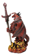 Ruth Thompson Red Fire Wrath Blade Dragon Statue With Letter Opener Sword Decor