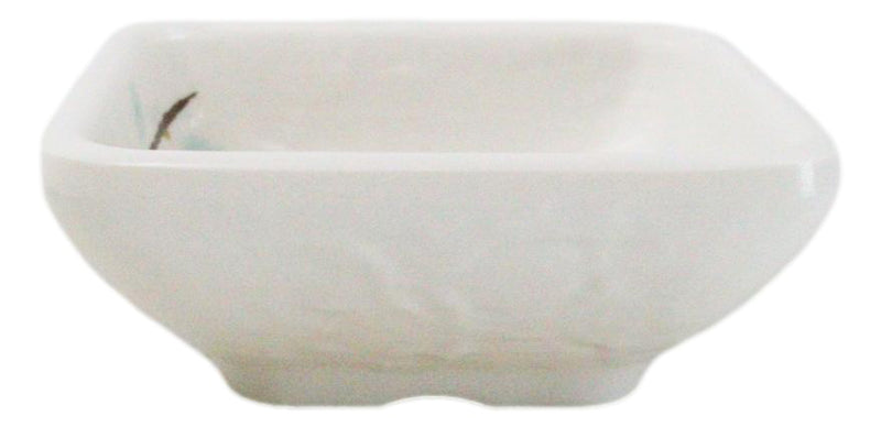 Pack Of 6 Square Yukino Hana Snowflakes Melamine Condiments Dipping Sauce Dishes