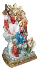 Catholic Holy Trinity Father Son and Holy Spirit with Mary and Angels Figurine