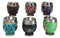 Set Of 6 Colorful Cameo Tarot Moth Skeletons Dragons Cat Magic Tea Cup Mugs