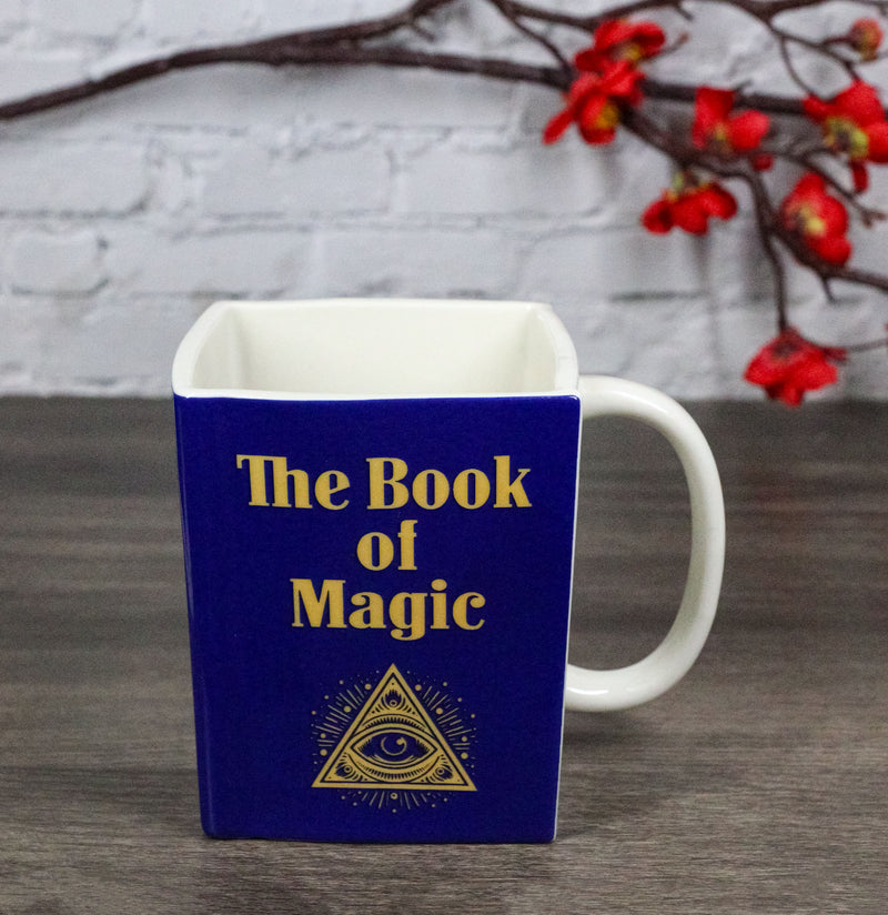 Blue Book Of Magic Eye Of Providence Arcane Arts Ceramic Boxy Square Shaped Mug