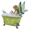 Whimsical Green Fairy Bathing in Tub With Pixie Frog Figurine By Amy Brown