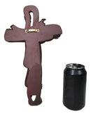 Country Western Rustic Horse Saddle Faux Tooled Leather Decorative Wall Cross