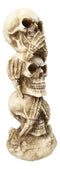 Funny Triple Stacked See Hear Speak No Evil Skulls Home Decor Figurine 7"H