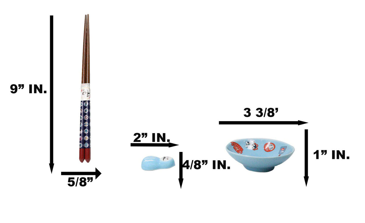 Japanese Cartoon Icons Blue Sauce Dishes Chopsticks And Rests Sushi Set For 2