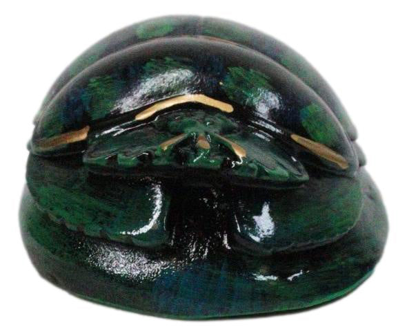 Ebros Gift Green Scarab Beetle Amulet Egyptian Small Keepsake Figurine