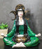 Wicca Witch Meditating With Triple Moon Sign And Cauldron Votive Candle Holder