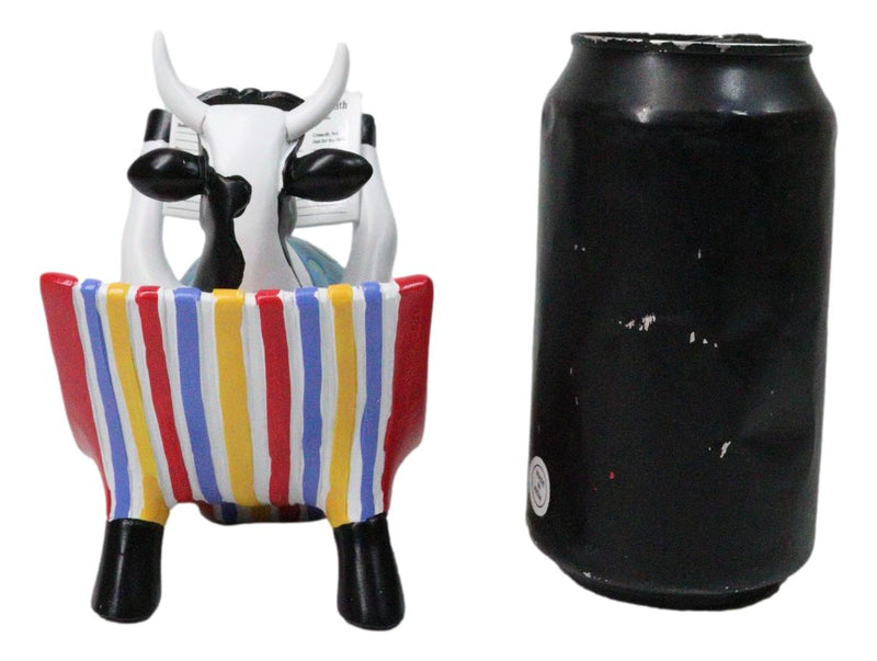 Cow Parade Ocean Beach Getaway Sunbather Cow Reading Book Collector's Figurine