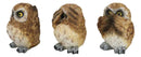 Wisdom Of The Forest See Hear Speak No Evil Great Horned Owls Mini Figurines Set