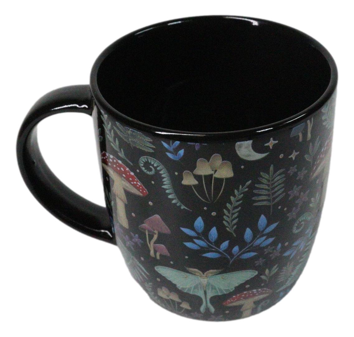 Wicca Magic Dark Forest Mushrooms And Wild Herbs Porcelain Coffee Mug Cup 12oz