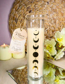 Pack of 2 Celestial Moon Phase Tube Candle Coconut Tall Candles In Glass Jar 8"H