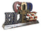 Rustic Western Patriotic United States Flag With Cross God Bless Desktop Plaque