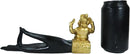 Hindu Golden Elephant God Ganesha Shunya Mudra Palm Hand Votive Candle Holder