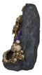 Gothic Melting Skulls Faux Geode Crystals LED Light Cave Backflow Incense Burner