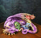 Magic Purple Mother Dragon Protecting Her Colorful Hatchling Babies Figurine