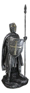 Medieval Suit Of Armor Crusader Knight With Spear Javelin And Shield Figurine