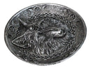 Wolf Incense Burner with Triple Moon & Celtic Knotwork, 5-Inch Round Ash Catcher