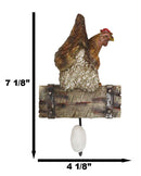 Rustic Country Farm Barn Chicken Hen Perched On Wood Plank Laying Egg Wall Hook