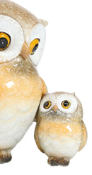 Forest Wisdom Tales Whimsical Mother Owl And Baby Owlet Family Figurine
