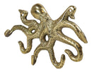 Brass Metal Nautical Marine Deep Sea Octopus Decorative Wall Plaque Figurine