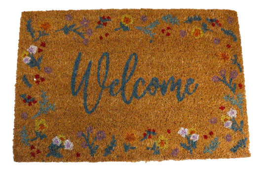 Natural Botanical Welcome Coir Coconut Fiber Welcome Floor Mat Doormat