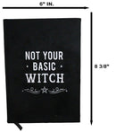 Not Your Basic Witch Pentagram Motif A5 Lined Pages Velvet Cover Journal Book