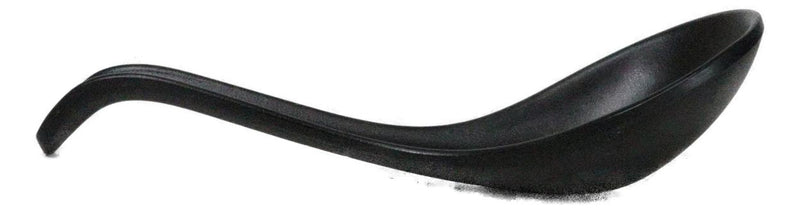 Contemporary Black Melamine Asian Soup Spoons With Ladle Hook Pack Of 12 Set