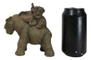 Safari Savanna Whimsical Elephant Father And 2 Calves On Piggyback Figurine 5"H