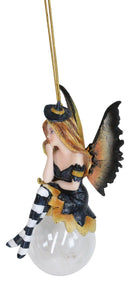Cordelia Autumn Witch Bubble Rider Fairy Ornament Amy Brown Holiday Collection