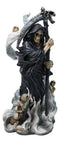 Black Death Plaque Grim Reaper Holding Scythe With Dead Soul Spirits Figurine