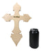 Southwestern Rustic Aztec Vectors Turquoise Diamond Cream Wall Cross Figurine