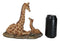 Safari Savannah Masai Giraffe Mother and Calf Sitting On Grasslands Figurine