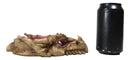 Skeletal Bone Dragon Skull With Purple Faux Quartz Crystals Geode Trinket Dish