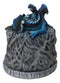 Blue Wyrmling Dragon Sleeping On Tree Of Life Stump Cone Incense Burner Figurine