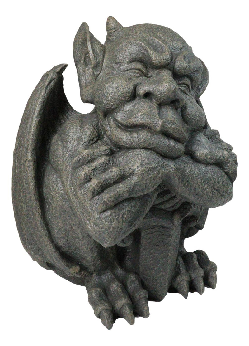 Gothic Stoic Warrior Notre Dame Gargoyle Sword Bearer Chimera Figurine 12"H
