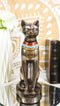 Egyptian Goddess Faux Bronze Bastet Cat Sitting in Royal Pose Figurine